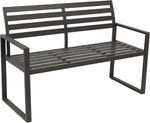 Banco de jardín DEGAMO Atlanta de 2 plazas, de aluminio, resistente a la intemperie e inoxidable, gris oscuro