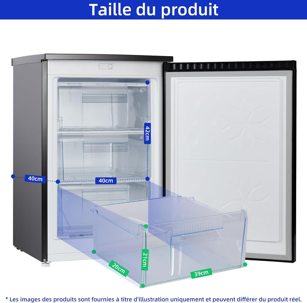 Congélateur vertical CHIQ de 85 L, mini congélateur à porte simple, porte réversible, thermostat réglable, petit congélateur pour la cave, la maison, la résidence étudiante, l'appartement ou le bureau