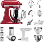 Robot de cocina KitchenAid Artisan con cortador de verduras, picadora de carne y muchos accesorios, 5KSM175PSEER (Rojo imperio)