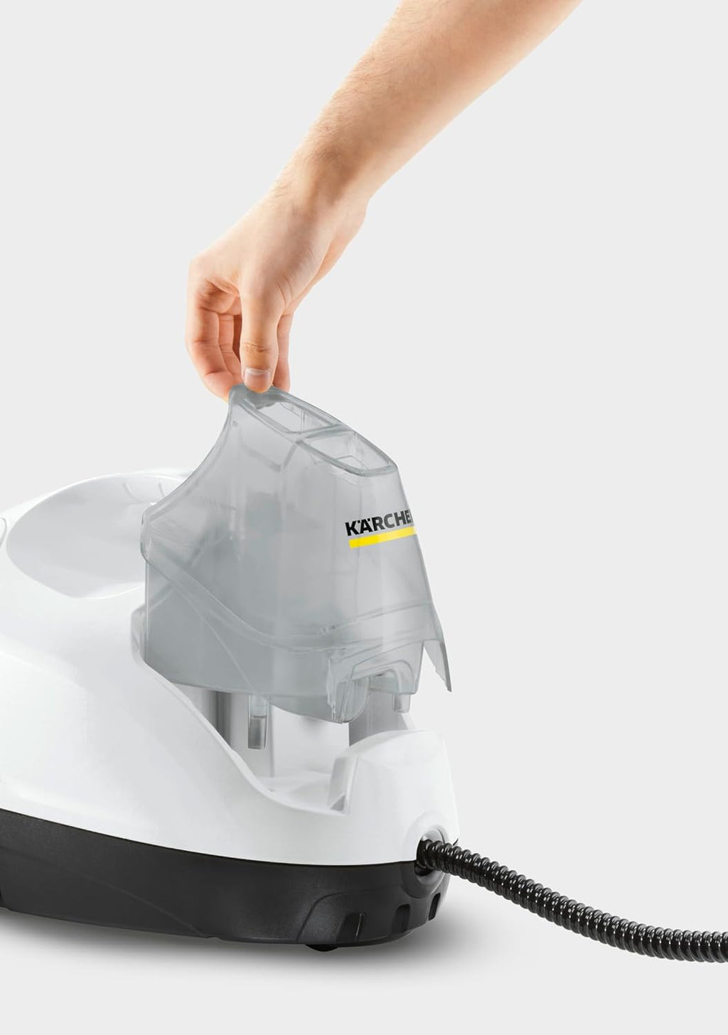 Limpiadora de vapor Kärcher SC 4 EasyFix blanco, presión de vapor: 3,5 bar, potencia: 2000 W, superficie: 100 m², sistema de 2 depósitos: 0,5 l + 0,8 l, con kit de limpieza de suelos y boquillas