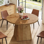 Mesa de comedor de madera maciza para 4 personas, pequeña mesa de cocina redonda con tablero reforzado y base estable para comedor, sala de estar, cocina, 100 x 75 cm, estilo rústico (solo mesa)