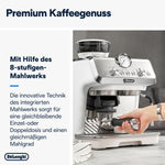 Cafetera espresso De'Longhi La Specialista Arte EC9155.MB con portafiltro y molinillo, 8 niveles de molienda, 15 bares, 3 niveles de temperatura, boquilla para espuma de leche, 1300 W, depósito de 1,5 l, acero inoxidable/negro, incluye kit de barista