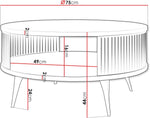 Mesa de centro Mirjan24 Rajkon con estante, forma redonda, patas de metal, mesa de café, mesas de salón, mesa auxiliar, mesa de sofá, mesa de té (Negro Molet, Negro)
