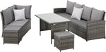 Conjunto de salón para jardín SVITA Monroe, muebles de salón de ratán sintético, grupo de asientos, gris