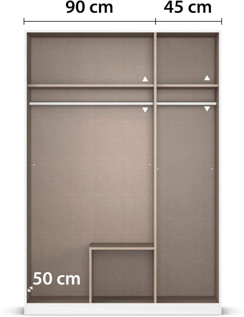 Rauch Möbel Lagoa, Kleiderschrank, Garderobe für Schlafzimmer, Kinderzimmer, Jugendzimmer 3-türig mit Spiegel, 2 Schubladen, mit Zubehör Basic, Farbe Weiß, Breite 136 cm