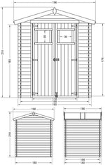 Caseta de jardín de madera - Cobertizo de madera 196x186x218 cm / 2,82 m2 - Cobertizo de almacenamiento para jardín - Caseta para bicicletas - TIMBELA M320