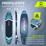 Tabla de Stand Up Paddle TSUNAMI PRO, tabla SUP con accesorios completos, bomba y correa de seguridad, capacidad de carga de hasta 160 kg, longitud 350 cm, material doble y refuerzos internos adicionales