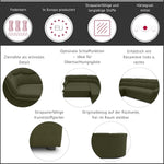 DOMO. collection Ecksofa Berlin, Zeitlose Eckcouch, 3 Sitzer Links mit Schlaffunktion und Federkern-Polsterung, Sofa in L-Form, Couch, 205 x 250 x 89 cm, Silber