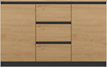 CDF Aparador grande y moderno Costa de 200 cm, conjunto de muebles con 3 puertas y 6 cajones, cómoda sin tiradores para salón o dormitorio, aparador minimalista con gran espacio de almacenamiento - Roble Artisan/Antracita