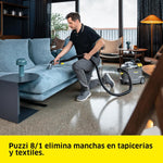 Kärcher Lava-aspiradora Puzzi 8/1, para tapicerías y superficies textiles, depósito: 8 l, caudal de pulverización: 1 l/min, rendimiento de superficie: 12-18 m²/h, peso: 8,6 kg, boquilla para tapicerías