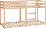 Cama litera Hommdiy para espacios reducidos, cama alta con barandillas, estructura de cama, 75x190 cm, madera maciza de pino