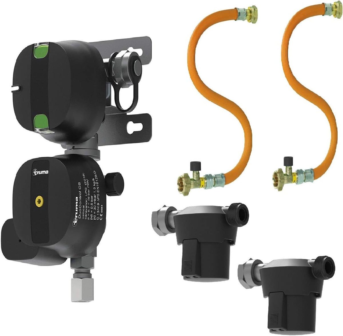 Kit completo de regulador de gas para camping Truma DuoControl CS 30mbar vertical