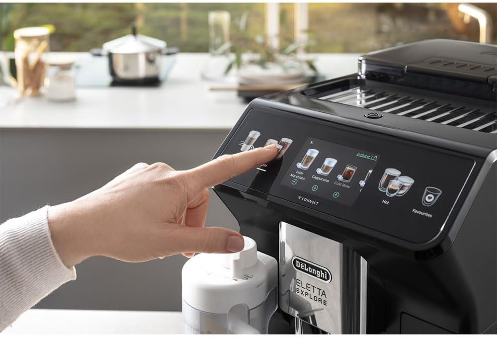 De'Longhi Eletta Explore Cold Brew ECAM450.65.G, cafetera barista con LatteCrema Hot & Cold, máquina de espresso, cafetera superautomática, extracción en frío, pantalla táctil, gris