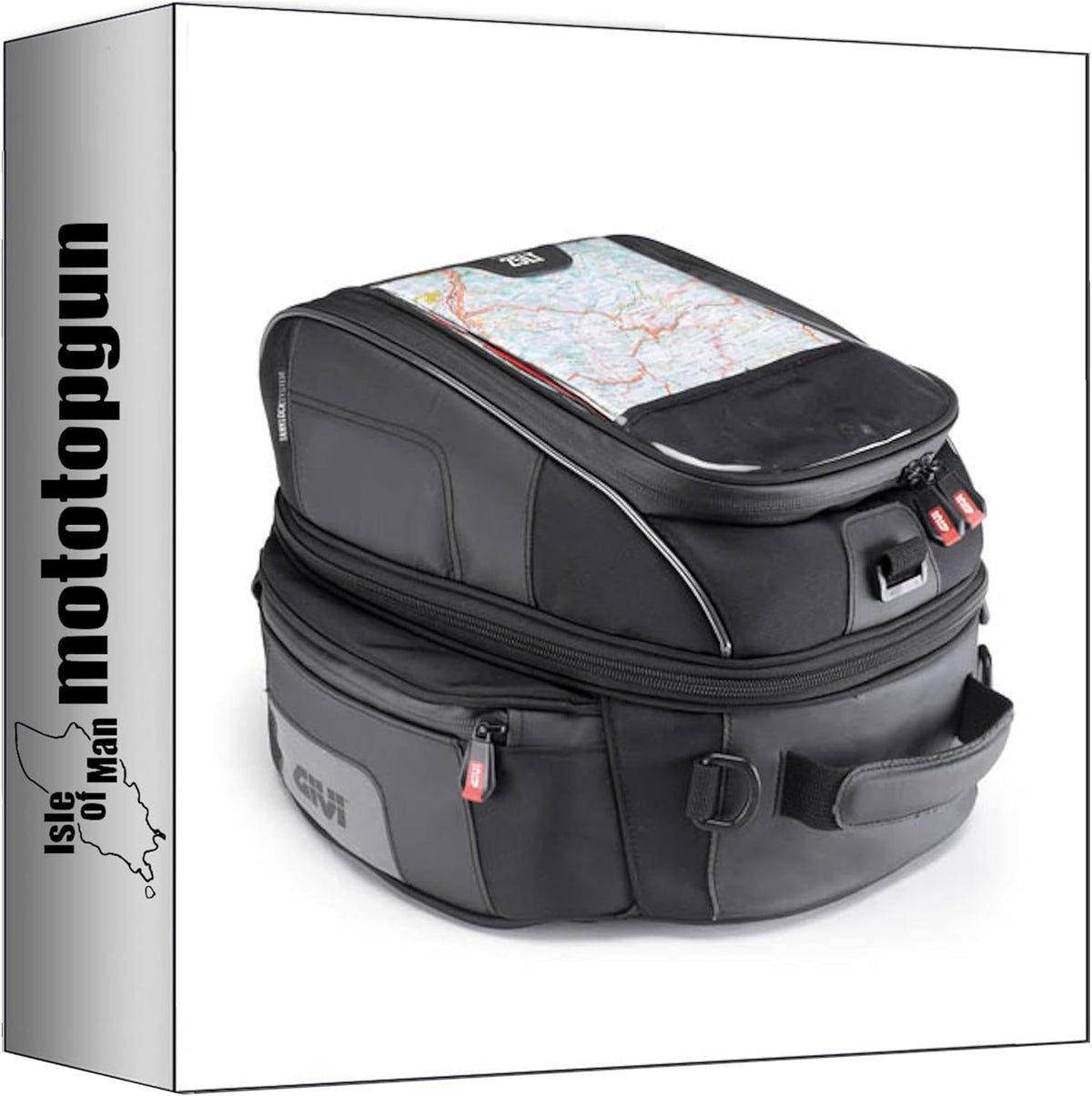 GIVI Bolsa sobredepósito XS306Y Tanklock negra 25 L + soporte compatible con Kawasaki Versys 1000 / SE 2019 2020 2021 2022 2023 2024 Mototopgun XS306Y + BF29