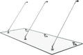 doporro Marquesina de cristal laminado de seguridad (VSG) con lámina SGP VDG02K, medidas: 90x250 cm, 3 barras de sujeción de acero inoxidable, marquesina transparente para puerta de entrada, protección contra la lluvia