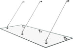 doporro Marquesina de cristal laminado de seguridad (VSG) con lámina SGP VDG02K, medidas: 90x250 cm, 3 barras de sujeción de acero inoxidable, marquesina transparente para puerta de entrada, protección contra la lluvia