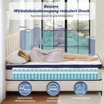 L'AGRATY Matratze 140x200cm Federkernmatratze (25cm Höhe) 7-Zonen Orthopädische Taschenfederkernmatratze mit Comfort Memory-Schaum Schicht,Mittlerer Härtegrad (H3), Rückenentlastende