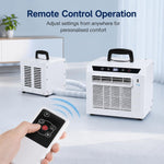 Aire acondicionado split 3000 BTU, enfriador de ambiente portátil con panel táctil y control remoto, temporizador de 24 horas, asa superior, diseño para el hogar, oficina, camping, sin montaje
