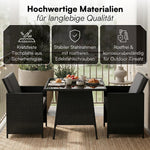 STEELSØN Xenara Essgruppe 3-teilig, 2 Personen, Schwarz/Anthrazit, Rattan
