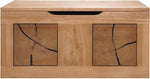 Lomadox Sitztruhe Massivholz Sitzbank Wäschetruhe Sitztruhe Betttruhe B/H/T ca. 80/40/40 cm modern in Eiche geölt mit Hirnholz