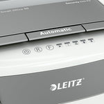 Destructora de documentos Leitz IQ Autofeed Small Office, tritura pilas de 50 hojas de papel, ahorra tiempo con alimentación automática, corte en partículas P4, papelera de 20 L, funcionamiento silencioso para oficina, 80350000