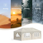 WOLTU Cenador plegable 3x6m Pop up con 6 paredes laterales, carpa de fiesta, beige, UPF 50+, impermeable, altura ajustable, resistente al viento