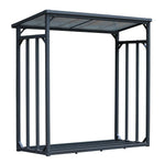 Estantería de metal para leña de exterior 185x70x185 cm Pro, perfil de acero de 40 mm, antracita, resistente a la intemperie, XXL 2,3 m³, soporte para apilado