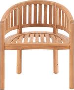 Nexos Trading DIVERO Silla de plátano Sarasota curvada de madera de teca, tratada – Hecha a mano – Color: marrón natural