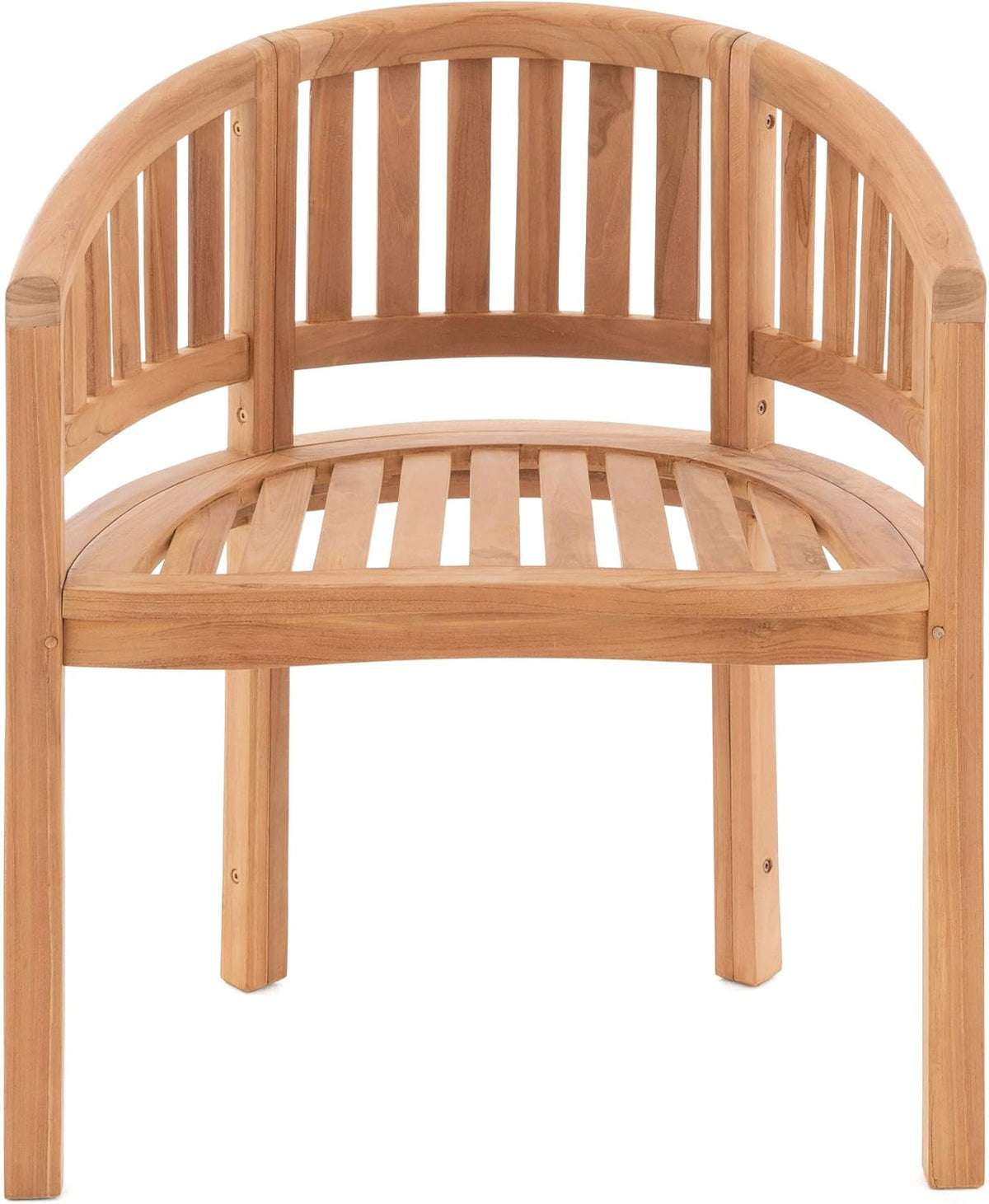 Nexos Trading DIVERO Silla de plátano Sarasota curvada de madera de teca, tratada – Hecha a mano – Color: marrón natural