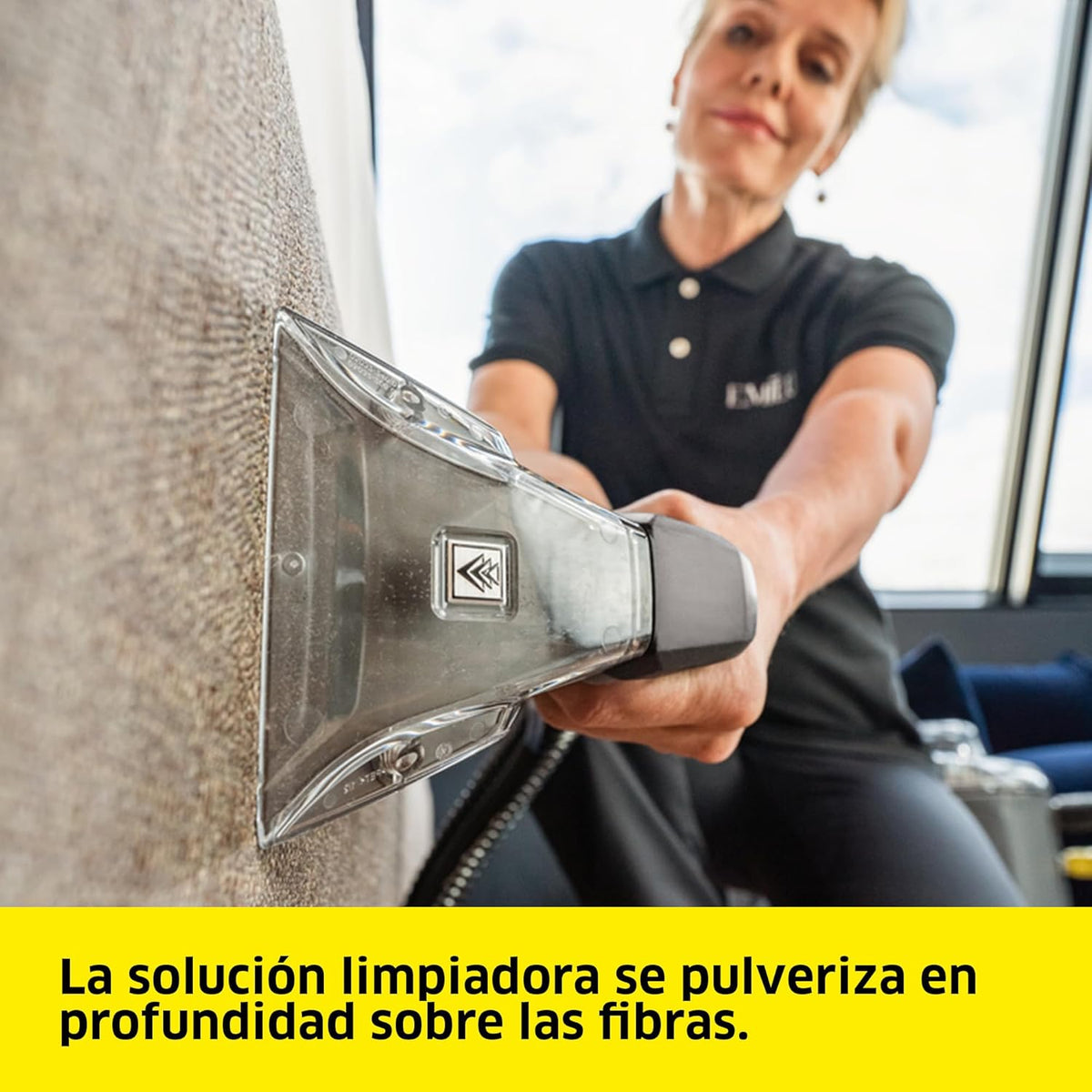 Kärcher Lava-aspiradora Puzzi 8/1, para tapicerías y superficies textiles, depósito: 8 l, caudal de pulverización: 1 l/min, rendimiento de superficie: 12-18 m²/h, peso: 8,6 kg, boquilla para tapicerías