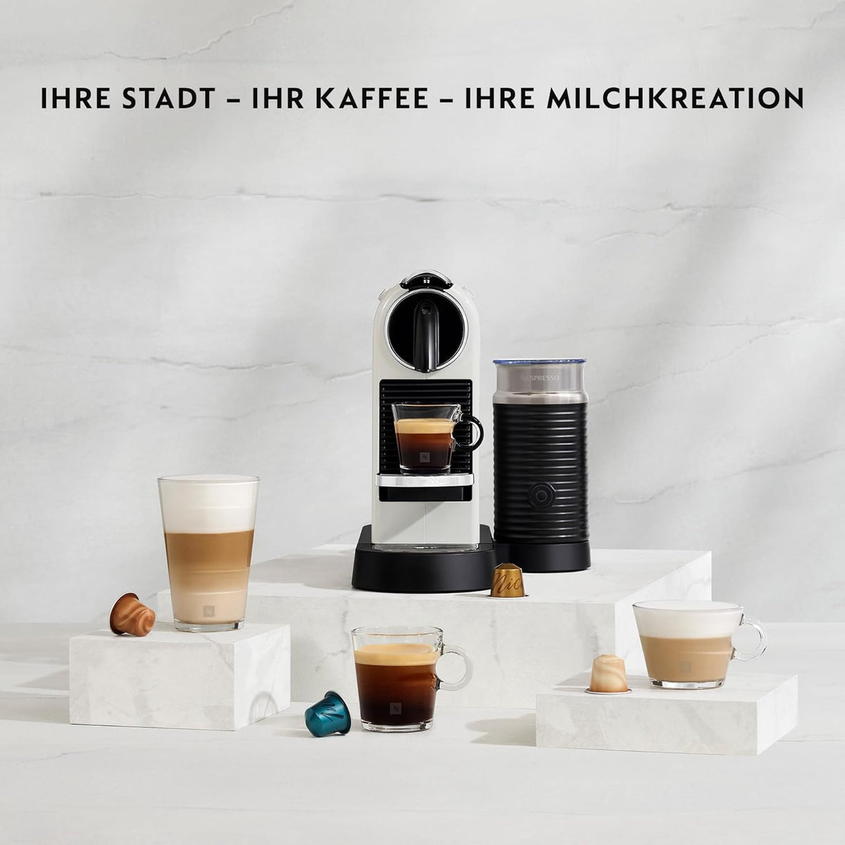 De'Longhi Nespresso Citiz EN267.WAE Kaffeemaschine mit Milchaufschäumer, Energiesparfunktion, Schwarz
