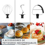 Moulinex, Bake Simple, Robot pastelero, compacto, fácil de usar, batidor de varillas, batidor y gancho amasador, QA141AF0