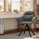 Juego de 6 sillas de comedor giratorias con reposabrazos: silla de comedor giratoria 360°, silla tapizada de terciopelo, silla de cocina giratoria con patas de metal para comedor, cocina, sala de estar, gris oscuro