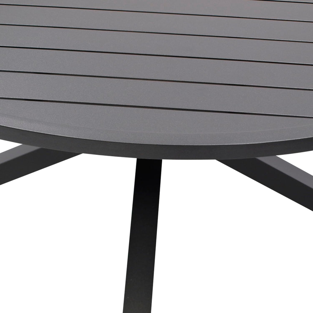 DEGAMO Gartentisch Ausziehtisch Arles 140cm rund, ausziehbar auf oval 200cm, Aluminium anthrazit, Outdoor, wetterfest