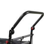 Carrito de mano plegable y compacto Fuxtec FX-CT700 gris, con frenos, asiento acolchado, mango ajustable en altura, para excursiones