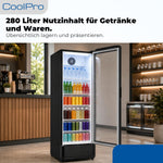 Exquisit Getränkekühlschrank 280 l mit Glastür - Gastro Kühlschrank