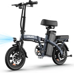 Bicicleta eléctrica plegable URLIFE de 14", batería intercambiable de 48V 7.5Ah para una larga autonomía de hasta 60KM, motor de 250W, 3 modos de conducción, altura del asiento ajustable, pedelec plegable para hombre y mujer