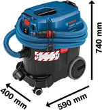 Aspirador en seco y húmedo Bosch Professional GAS 35 H AFC (potencia 230V, 1.200 vatios, depósito de 35 L, incl. manguera)