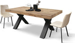 PAZZO DESIGN Mesa extensible Roberta, mesa de salón, mesa de cocina, roble rústico, patas negras en forma de X, de 180 a 480 cm, hecho en Italia - id_2005
