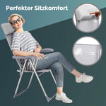 Casaria® Gartenstühle 4er Set Klappbar 7-Fach Verstellbar Alu mit hoher Rückenlehne Faltbar Balkon Campingstuhl Balkon Terrasse Klappstuhl Hochlehner