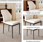 Juego de mesa de comedor JIEXI con 4-8 sillas, comedor con mesa extensible, mesa de comedor de MDF moderna y elegante para la sala de estar (mesa de 160-200 cm color nogal + 6 sillas blancas)