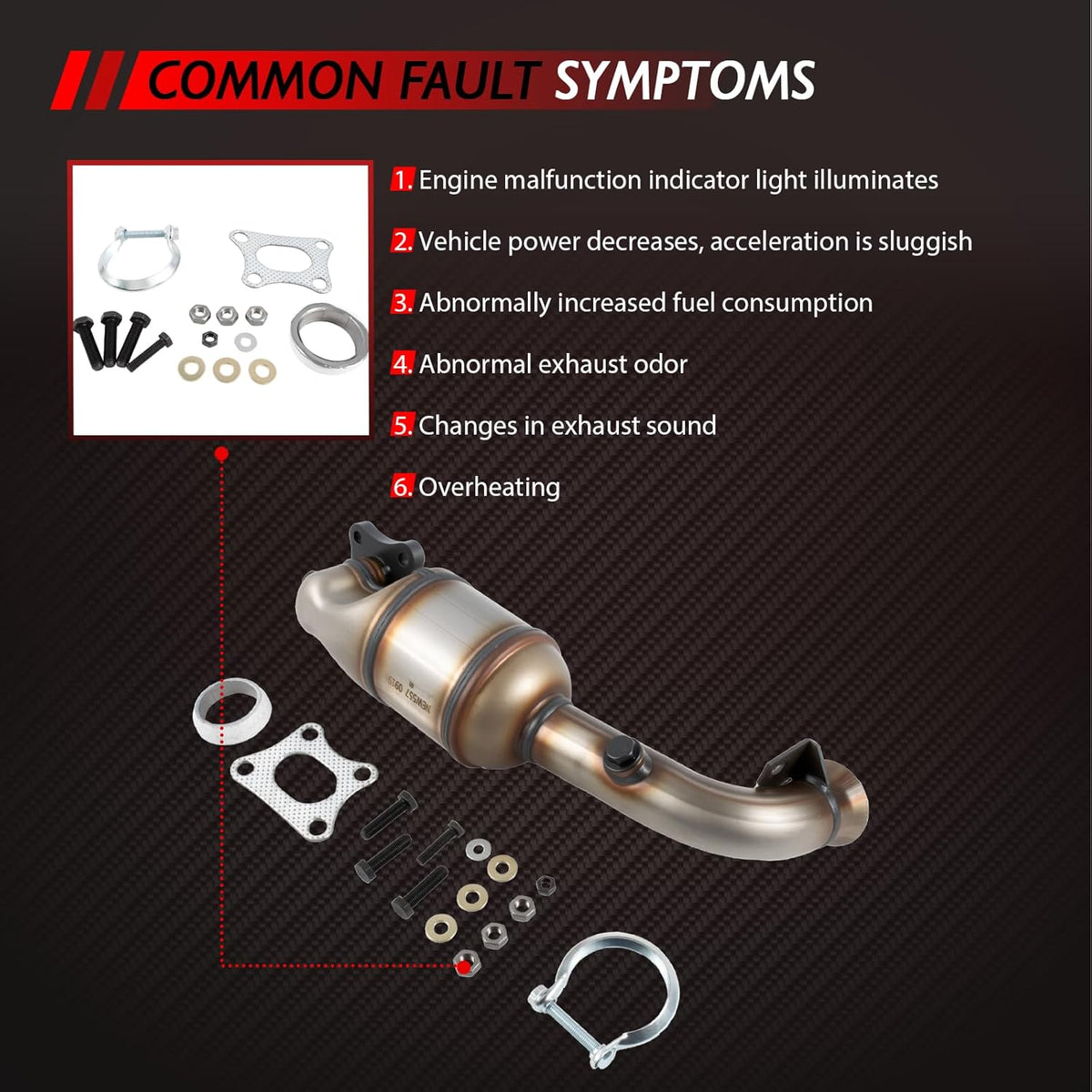 Kit de instalación de reemplazo de filtro de partículas de convertidor catalítico Merautop SJ para C1 C3 C4 DS3 108 208 301 1.2 VTi Número de pieza 9672883980 9678127280 BM91784H