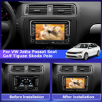 [4G+64G] Autorradio Android para VW Volkswagen Jetta Passat Seat Golf Tiguan Skoda Polo con CarPlay y Android Auto inalámbricos, pantalla táctil de 7 pulgadas con GPS, WiFi, Bluetooth 5.0, radio FM/RDS, 32EQ