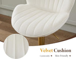 chairus 2er Set Barhocker Drehbar, Samt Barstuhl Höhenverstellbar, Moderne Barhocker für Küche Thekenhocker mit Fußstütze, Beige