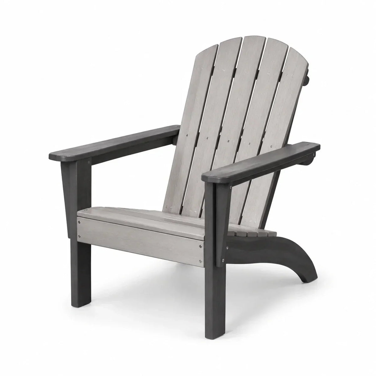 Silla Adirondack de plástico gris, 88 cm de altura