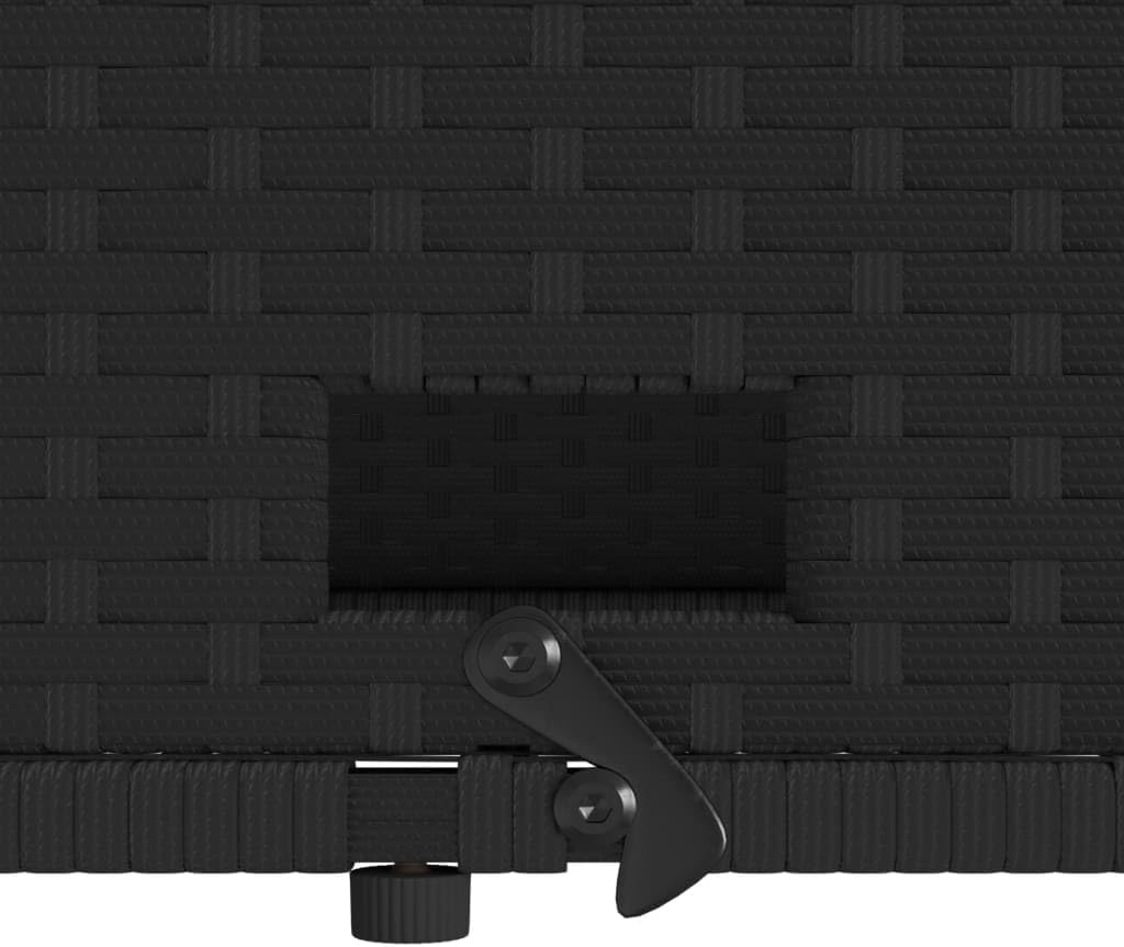 vidaXL Gartensofa mit Kissen 2-Sitzer, Outdoor Sofa mit Hocker mit Staufach, Couch mit abnehmbarm Bezug, Gartebmöbel Gartengarnitur, Schwarz Poly Rattan