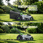ETOOLAB Akku Rasenmäher 40V 2x20V 43cm 500m² brushless mulch kit 50L Fangkorb 6 Schnitthöhen 2x4,0Ah mit Ladegerät